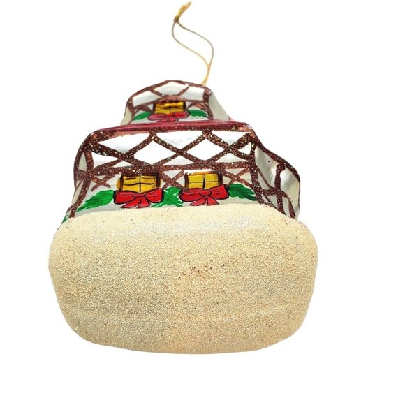 Blown Mercury Glass Christmas Ornament House 4 1/2" Vintage Radko Christmas - Picture 6 of 7